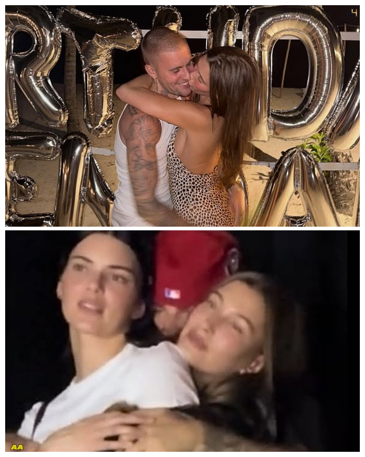 Hailey Bieber Plants a Sweet Kiss on Justin in a Rare PDA Photo from Kendall Jenner’s 30th Birthday Bash  - News