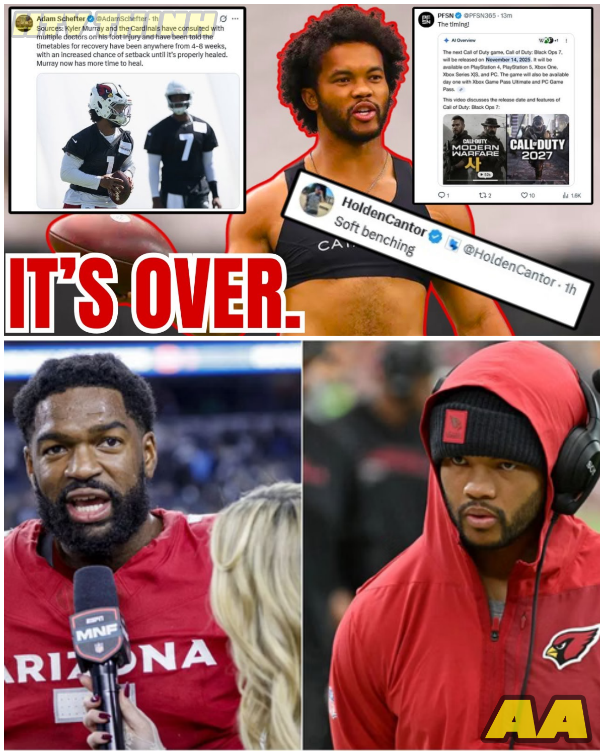  Soft Benching or Strategic Move? NFL Fans React to Kyler Murray's Situation!  - HTT - News