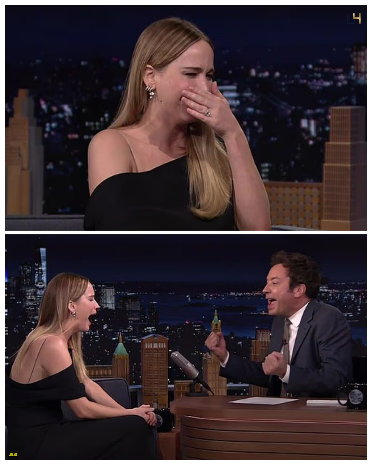 Jennifer Lawrence leaves Jimmy Fallon squirming as she repeatedly bursts into tears and WAILS during car-crash Tonight Show interview - News