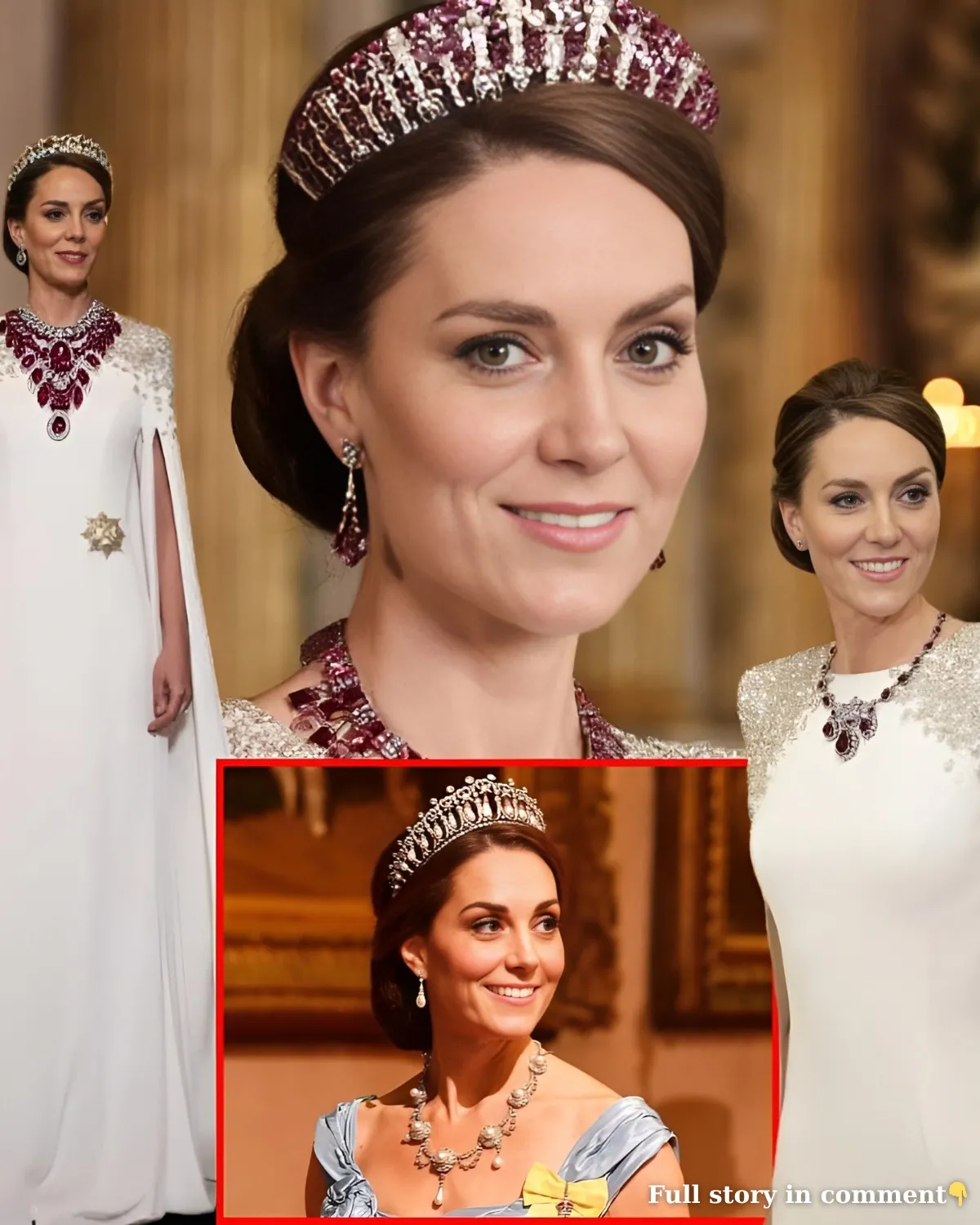 HRH Princess Catherine Stuns in White and Heirloom Jewels at State Dinner — Redefining Modern Royal Glamour ✨