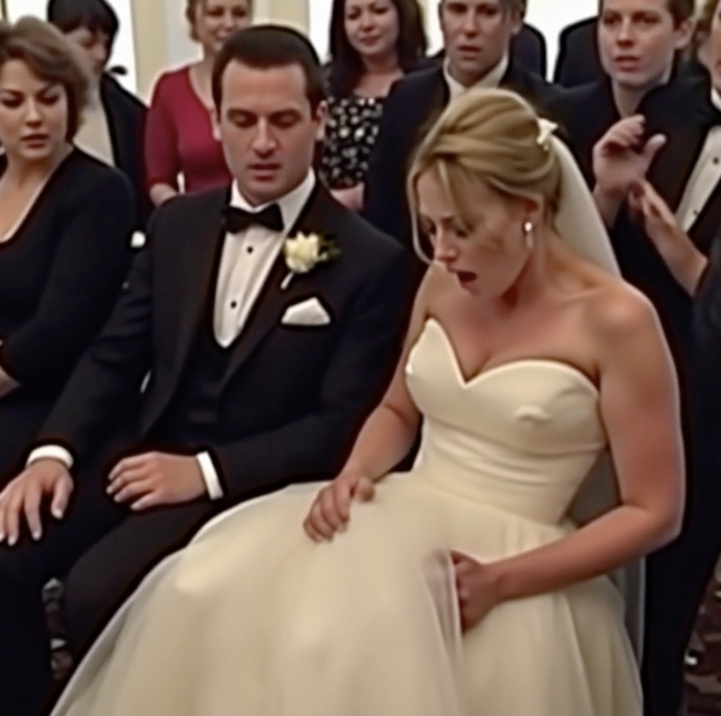 something started moving under the bride’s dress