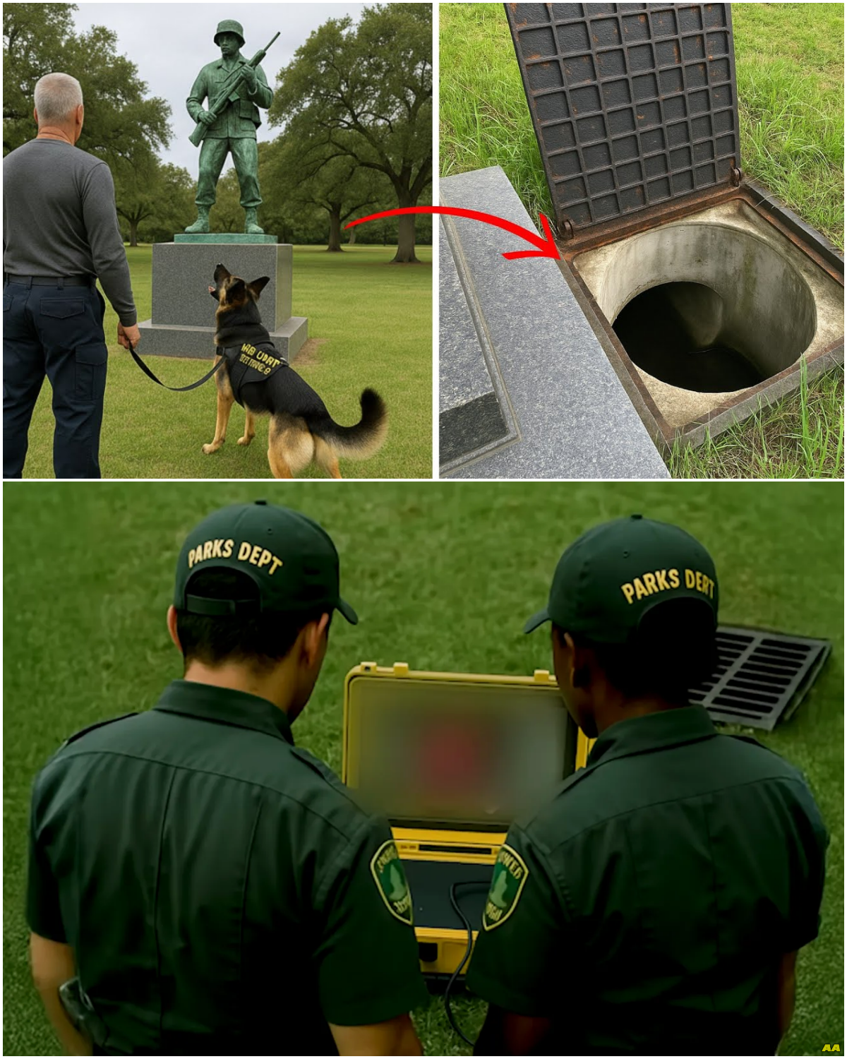K9 Kept Barking at Statue, What Was Found Beneath Left Officers in Tears! - News