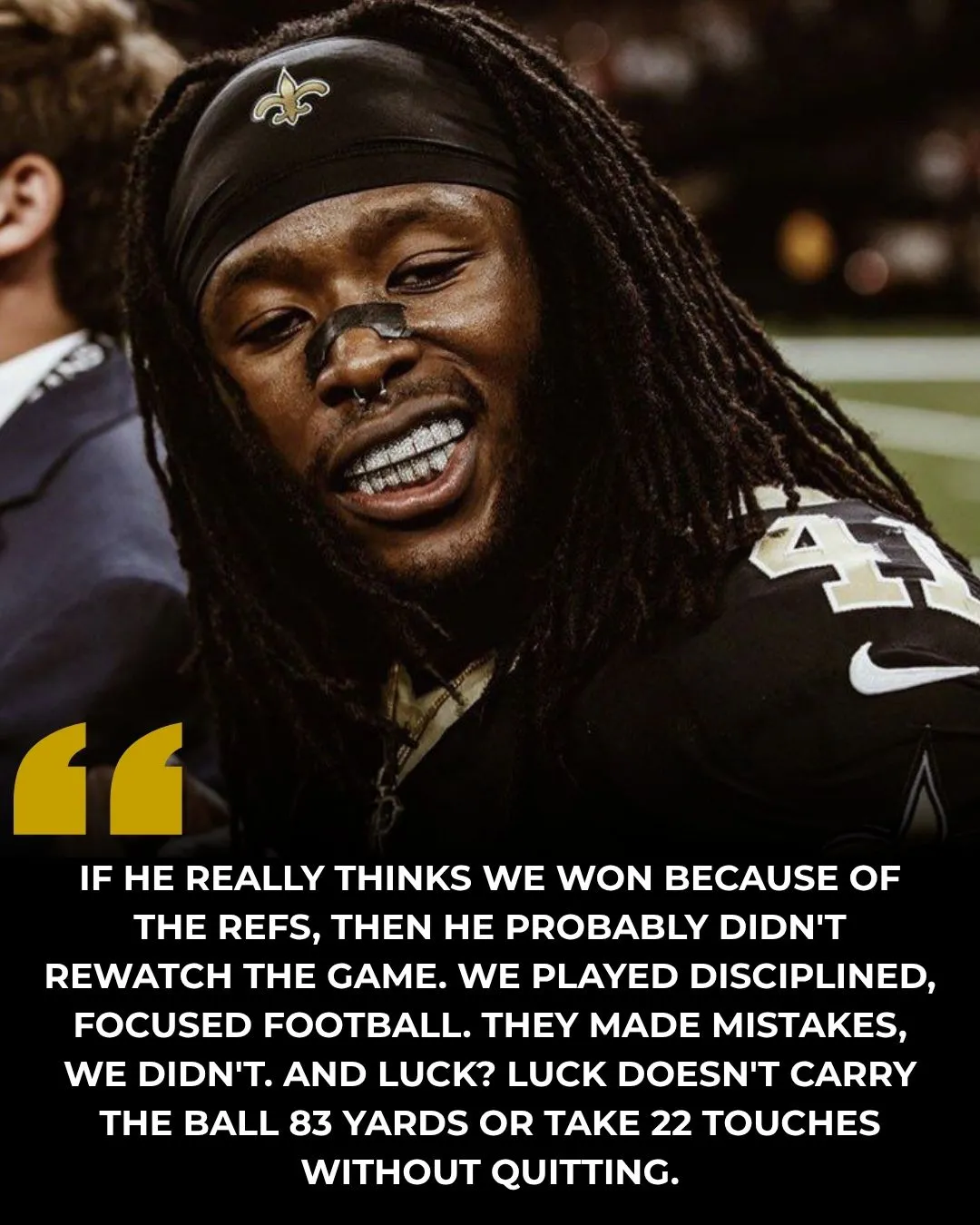 “Alvin Kamara Fires Back at Bryce Young: ‘Luck Doesn’t Run 83 Yards!’ — Saints Star Shuts Down Panthers QB’s Excuse After Fiery Postgame Comments”