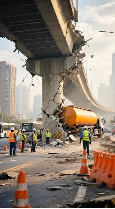 28.5 mint ago Tanker Caught Under a Crumbling Bridge... see more