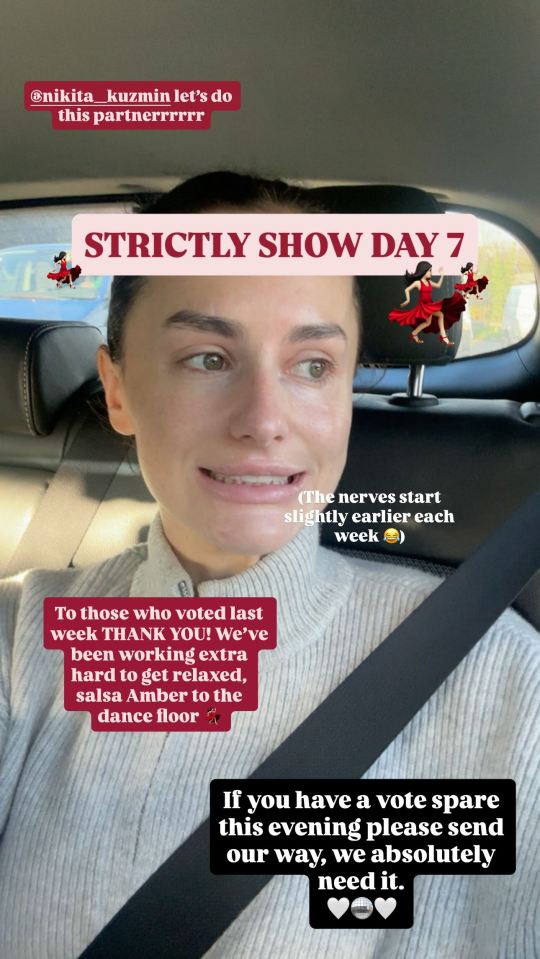 Strictly’s Amber Davies sparks fears as she shares tearful-looking photo just hours ahead of dance on BBC show